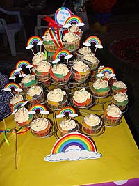 Rainbow Birthday theme Cup cake toppers